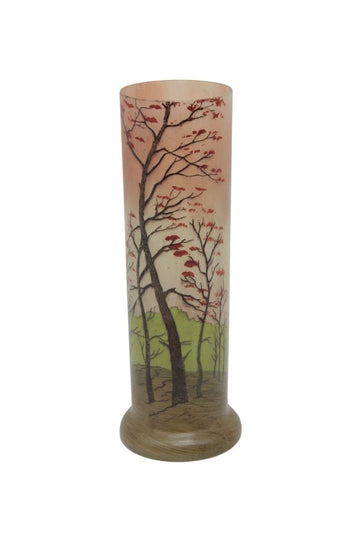 pretty vase in the Legras style with plant decoration