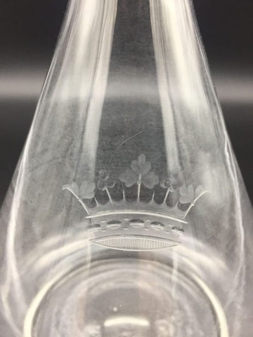 Elegant Crystal decanter with a count’s crown.