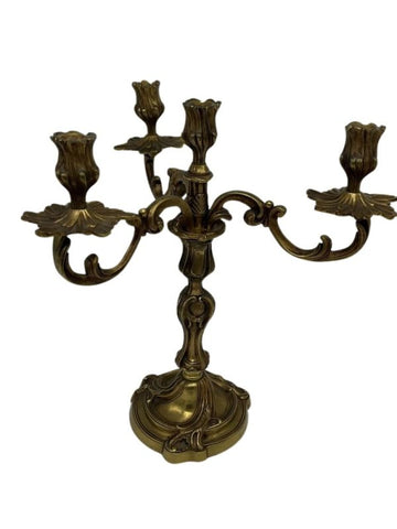 Elegant Pair of bronze four-light candelabra. Rococo style