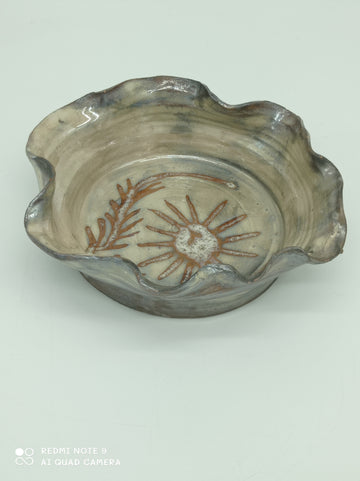 Table dish decorated and signed VALLAURIS