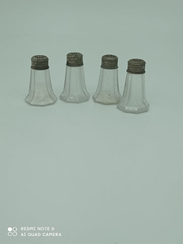 Rare set of crystal and silver salt shakers