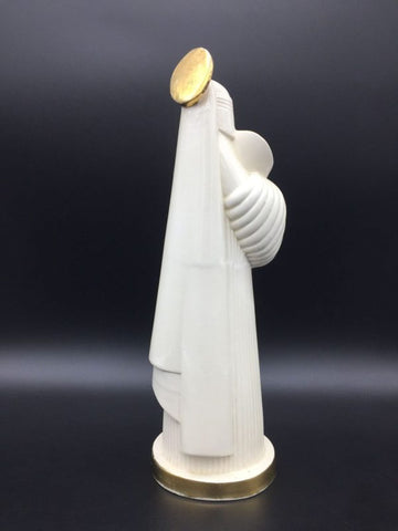 Elegant Art Deco Virgin with bouquet, enhanced with gold