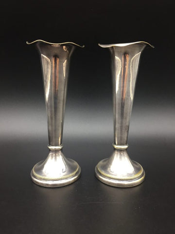 Elegant pair of silver-plated candlesticks