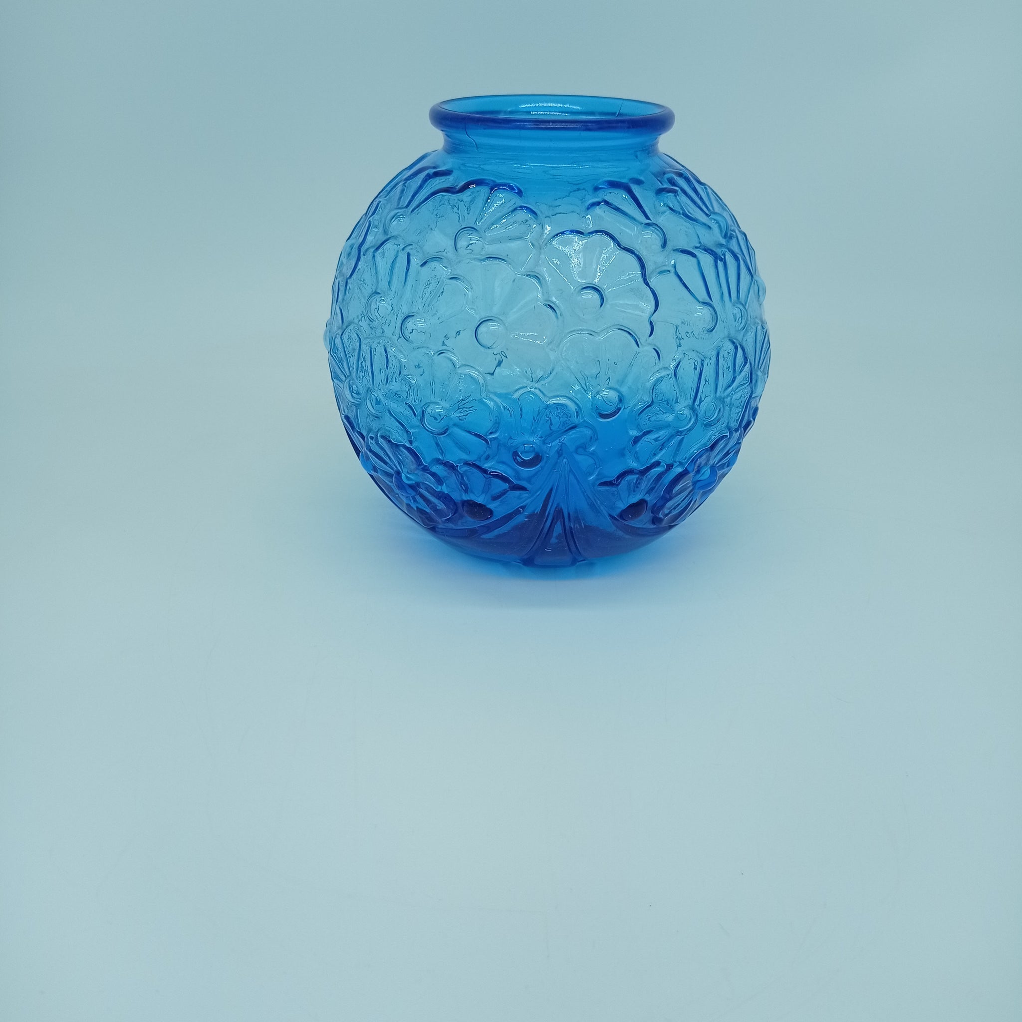 Blue decorative art style globe vase