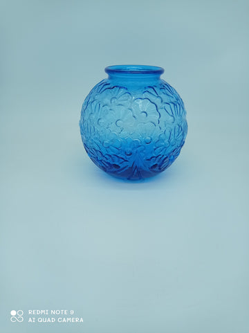 Blue decorative art style globe vase