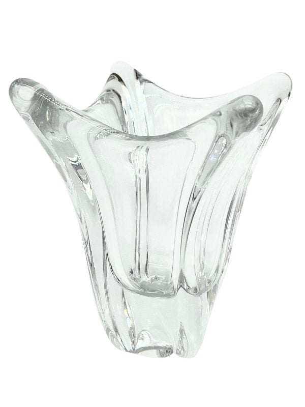 Cute,Small Daum crystal vase and empty pocket,Signed on bottom