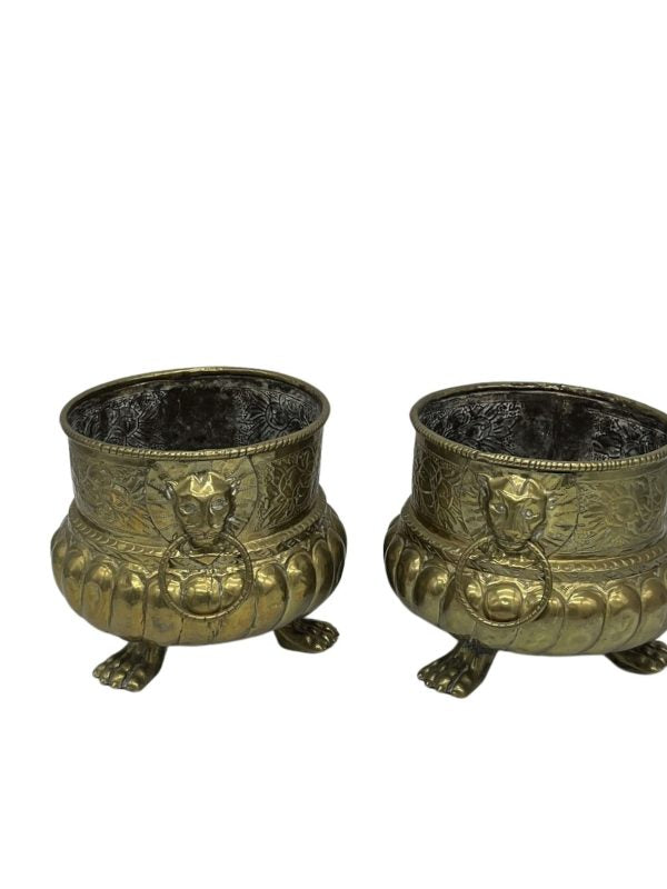 Pair of brass planters